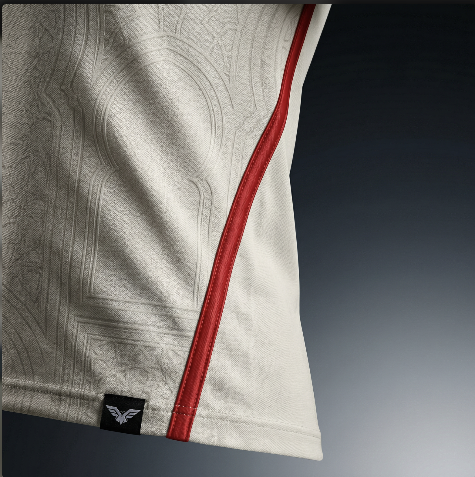 Détail de maillot AETOS — texture et couture